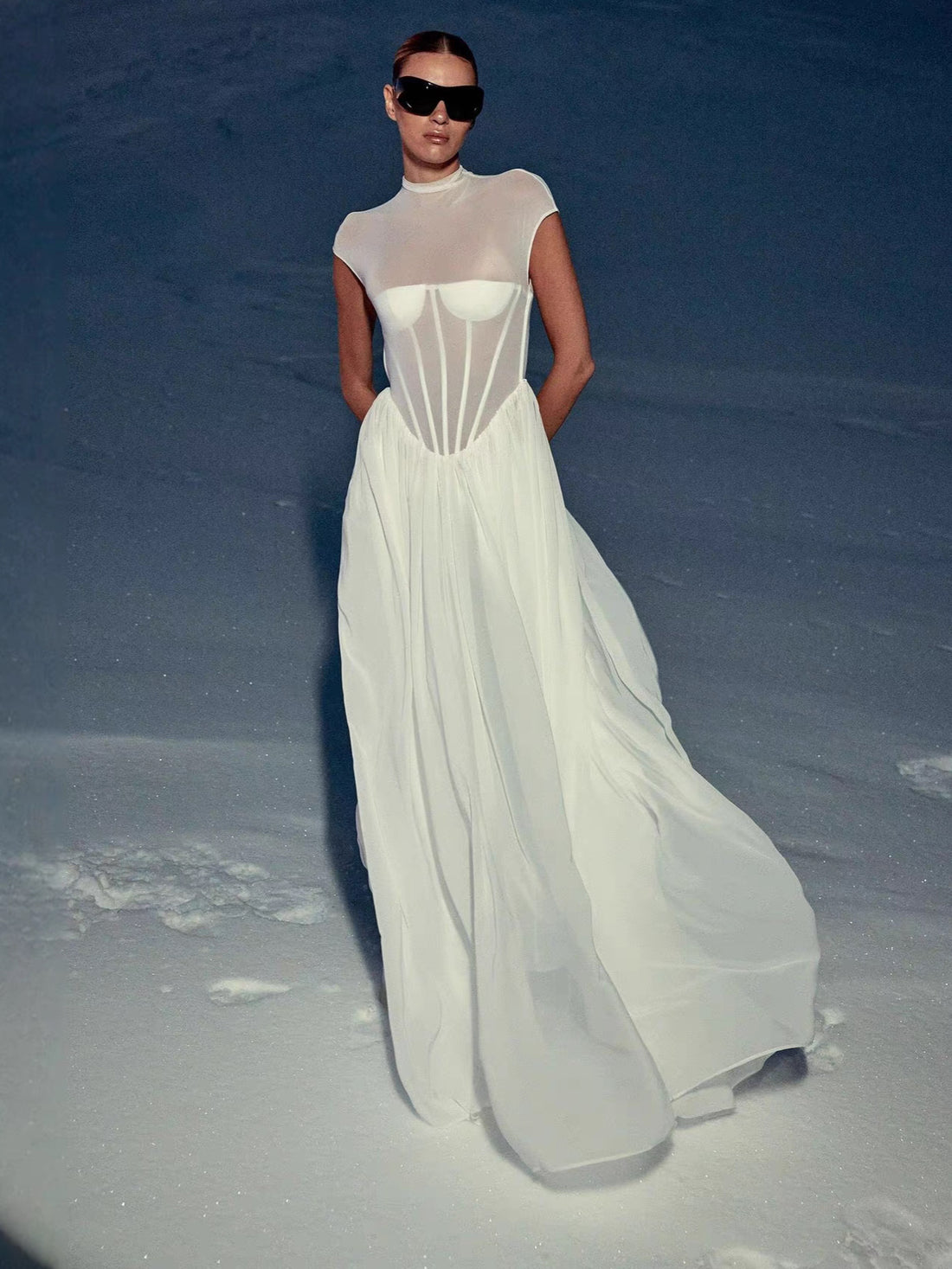 Lightweight Semi-Transparent Chiffon Dress, image 1 of 8