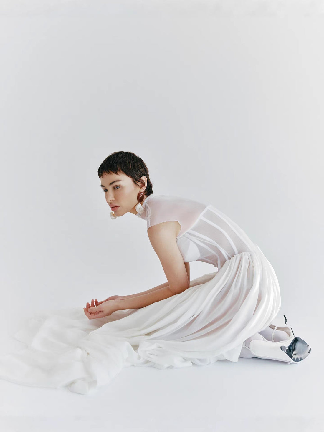 Lightweight Semi-Transparent Chiffon Dress, image 4 of 8
