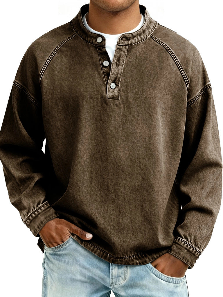 Henry Collar Casual Shirt, 10 Colors, S to 4XL, image 3 of 75