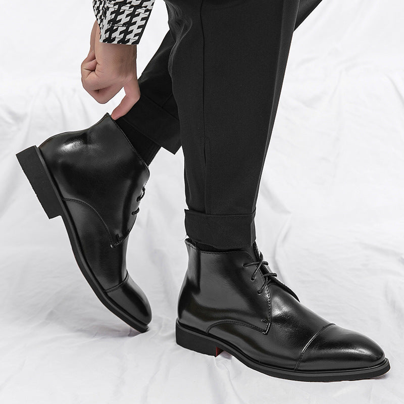 Lace-Up Leather Ankle Boots, Black or Brown, Sizes 38 to 48, image 2 of 27