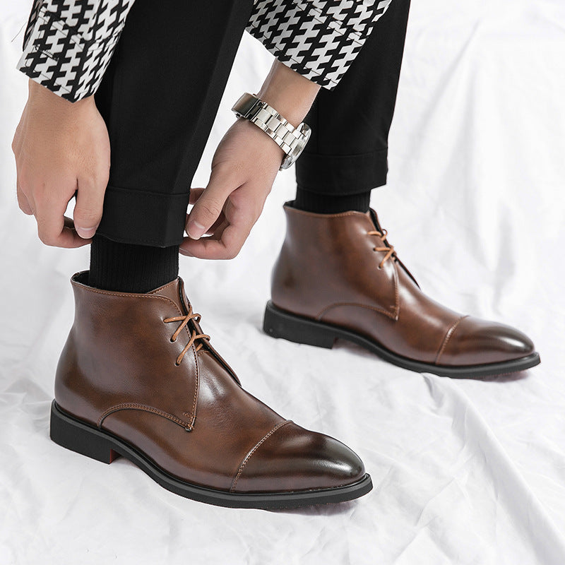 Lace-Up Leather Ankle Boots, Black or Brown, Sizes 38 to 48, image 3 of 27