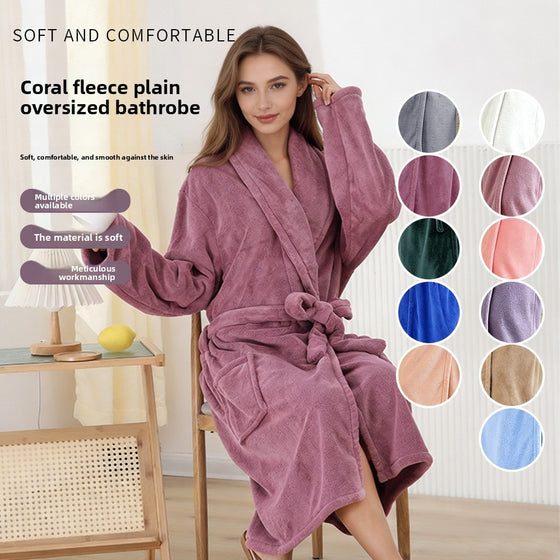 Men's and Women's Solid Color Pajamas Nightgown, 12 Colors, image 1 of 17
