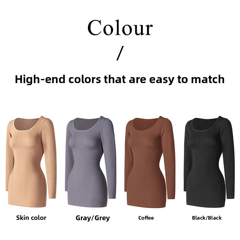 Seamless scoop neck long sleeve bodycon dress, photo 2