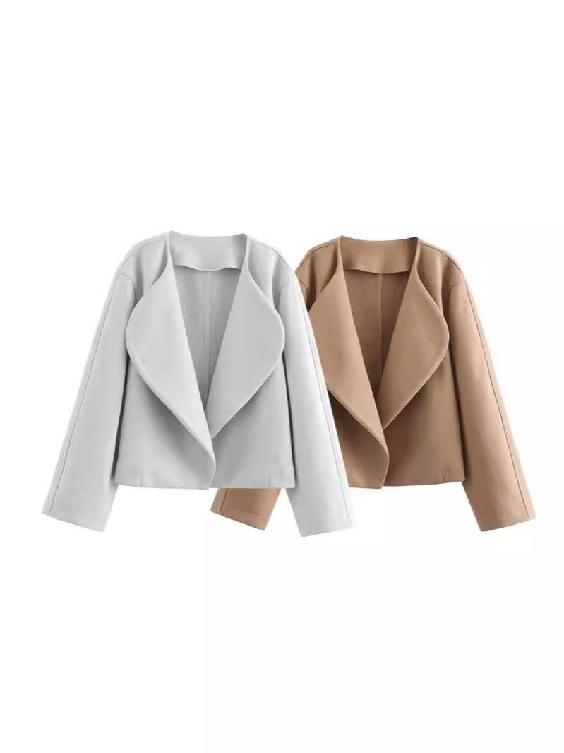 Women's oversized shawl collar wool wrap coat, photo 2