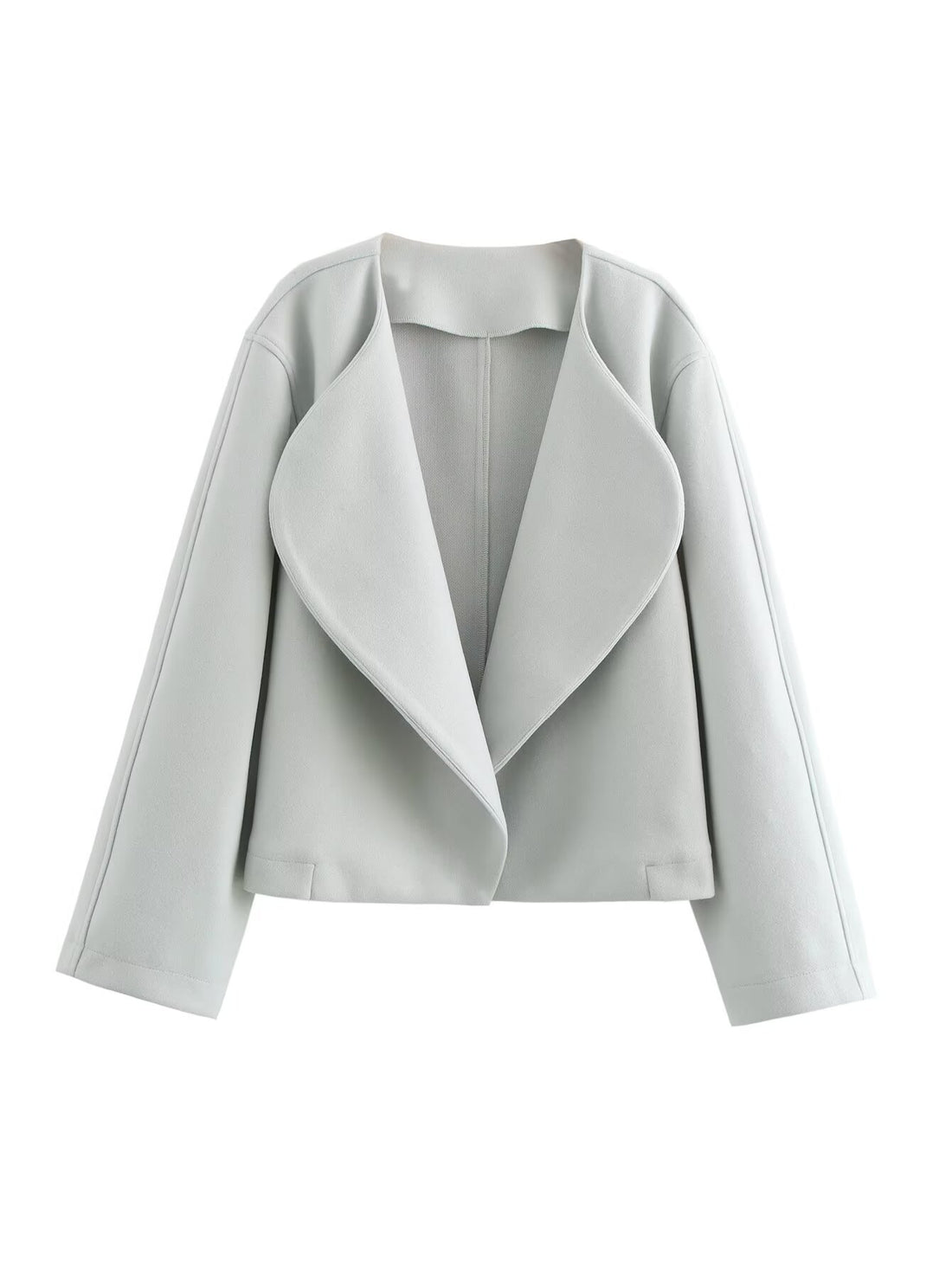 Women's oversized shawl collar wool wrap coat, photo 3