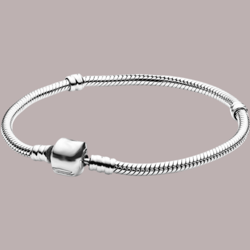 Snake chain bracelet with square buckle