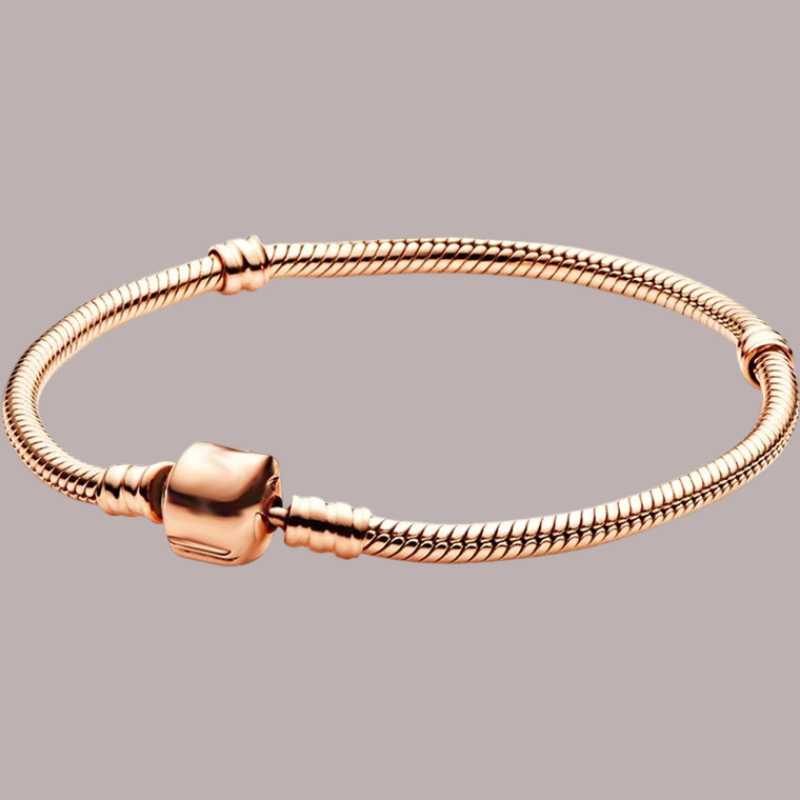 Snake chain bracelet with square buckle, photo 4
