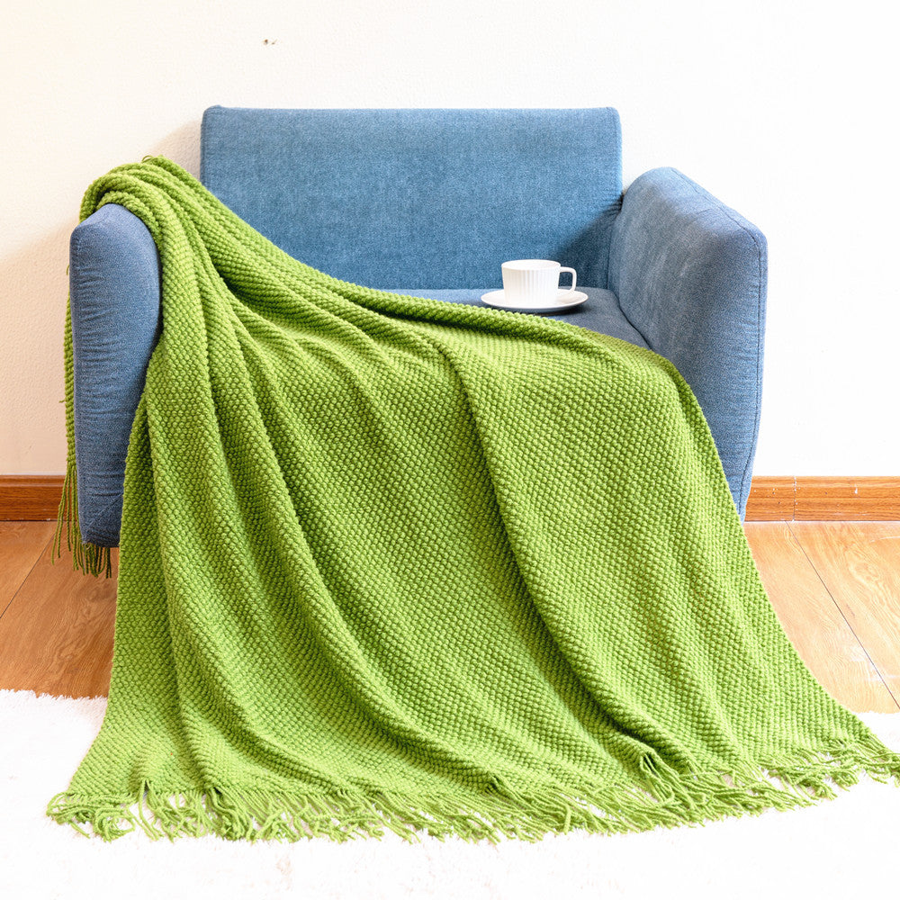 Pineapple pattern tassel throw blanket, photo 4