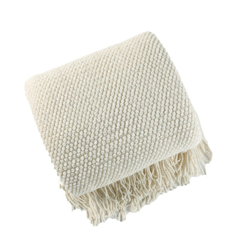 Pineapple pattern tassel throw blanket, photo 6