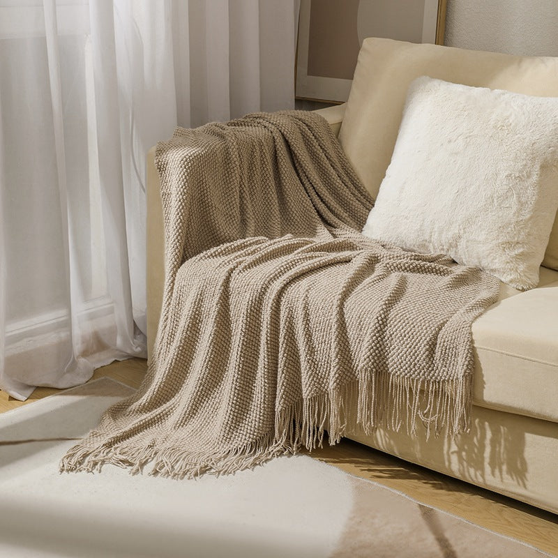 Pineapple pattern tassel throw blanket, photo 8