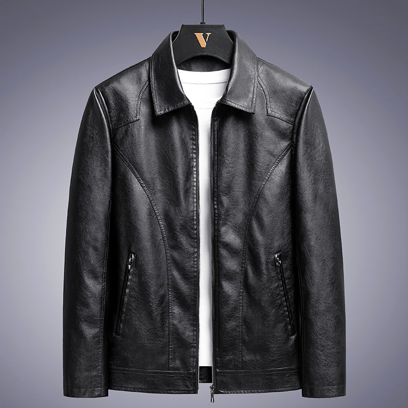 Textured leather jacket