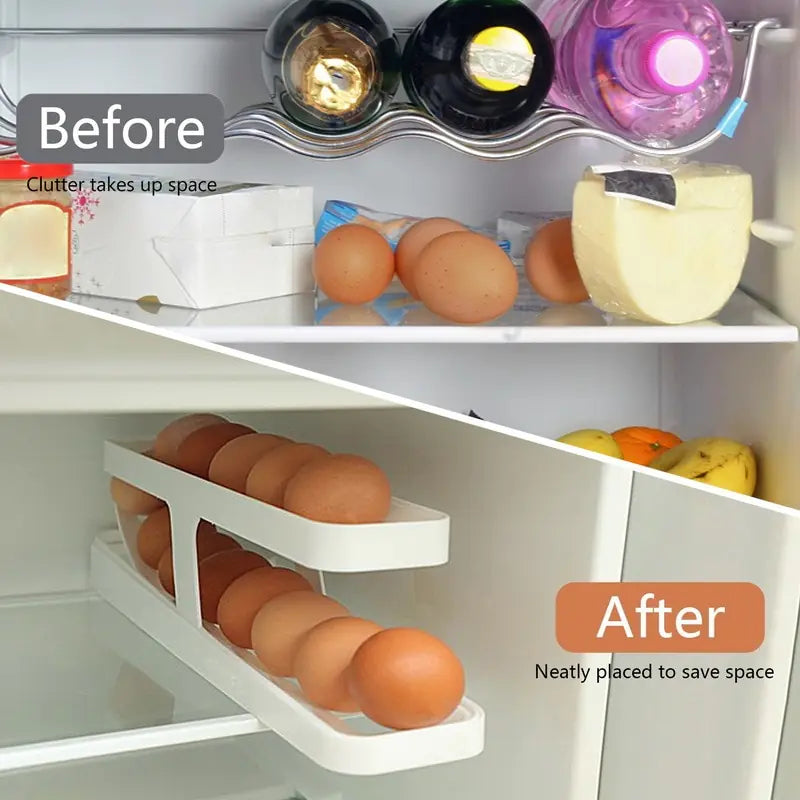 Automatic Rolling Egg Storage Rack Holder - view 2