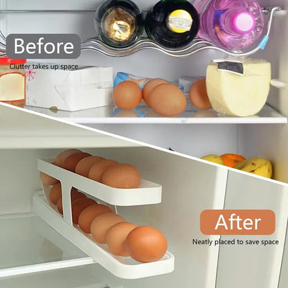 Automatic Rolling Egg Storage Rack Holder - view 2