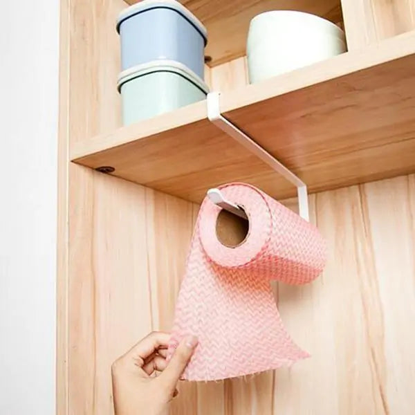 Holder shown next to dish soap and a sponge for kitchen context