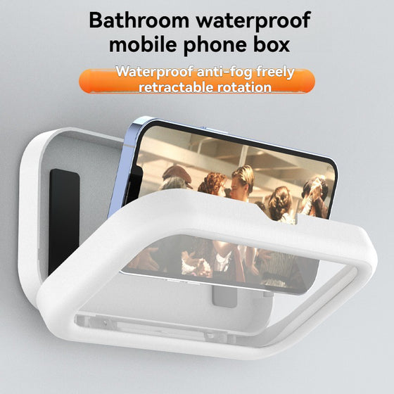 Retractable rotating waterproof phone box holder
