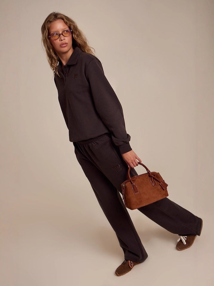 Women's brown casual straight matching set