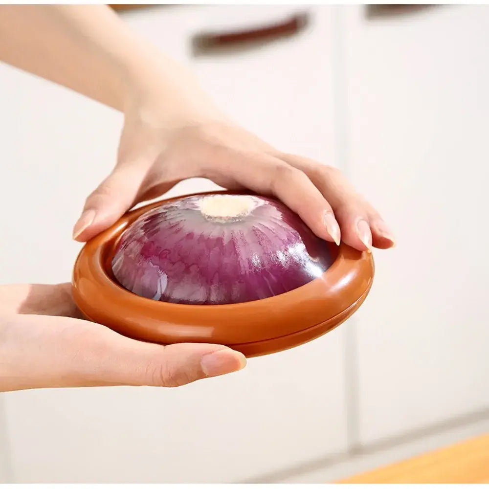 Half onion sealed inside the onion-shaped box